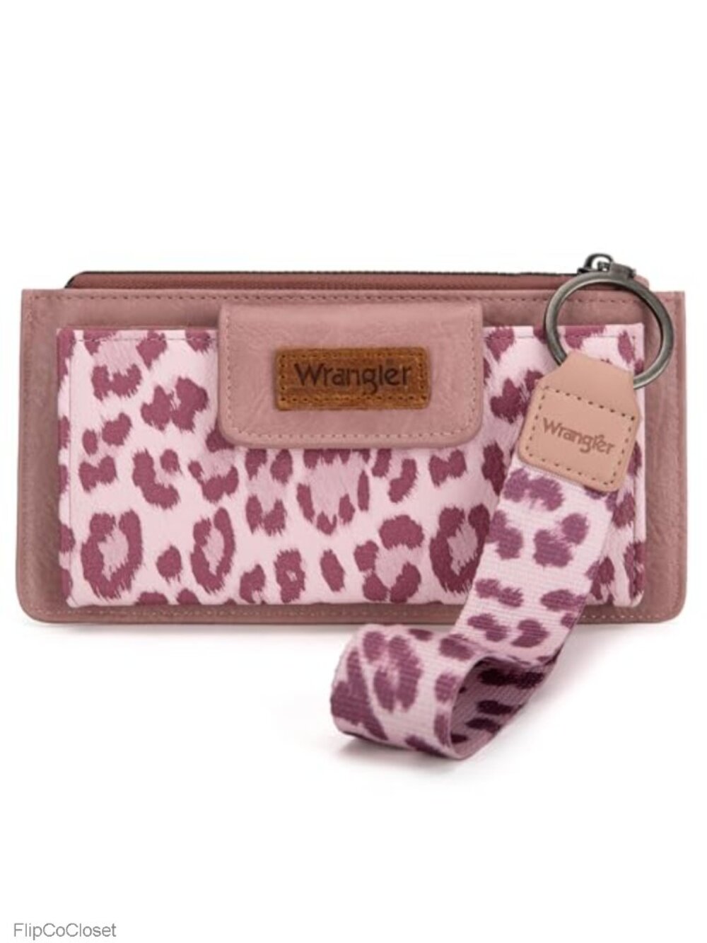 Faux Leather Bifold Wristlet Wallet with RFID Lining and Card Holder